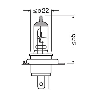 Osram Halogen Lamp 12V Night Racer 50 HS1 PX43t