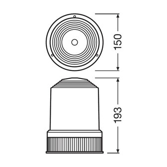 Osram LED Warning lamp 3 Bolt Fix Orange RBL102