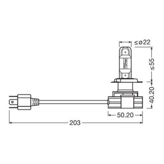 Osram H4 LED Headlight Low Beam + High Beam 