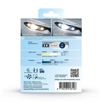 Philips H11 LED Headlight 12-24V Ultinon Pro3022 Set