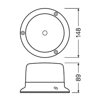 Osram LED Warning lamp 3 Bolt Fix Orange RBL102