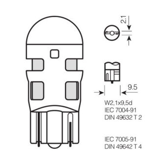 Osram W5W W2.1x9.5d LED Retrofit Red Set 12 volt