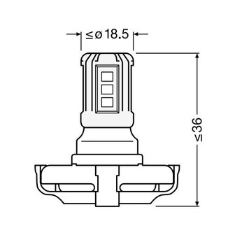 Osram PS19W LED Retrofit PG20-1 White 12V