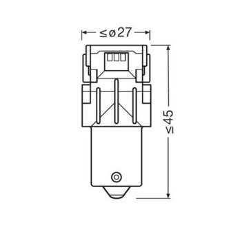 Osram P21W LED Retrofit Red 12V BA15s 2 Pieces