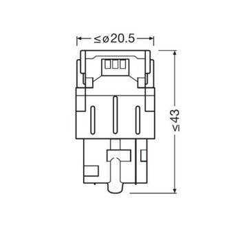 Osram W21W LED Retrofit Red 12V W3X16d 2 Pieces