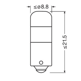 Osram T4W LED Retrofit White 12V BA9s 2 Pieces