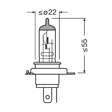 Osram Halogen Lamp 12V Night Racer 50 HS1 PX43t