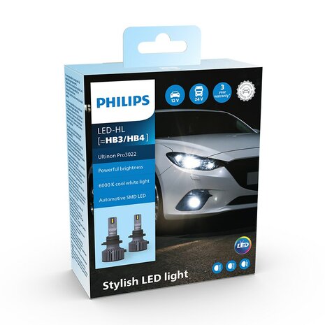 Philips HB3/HB4 LED Headlight 12-24V Ultinon Pro3022 Set