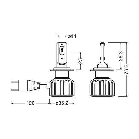 Osram H7/H18 HL Bright LED Headlight Set PX26d/PY26d-1