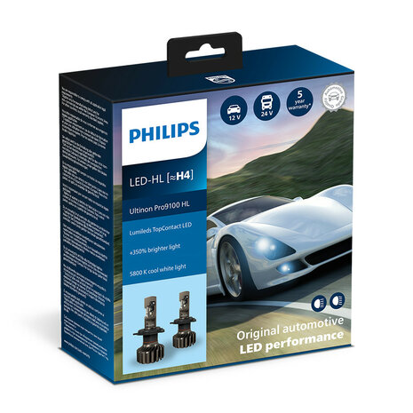 Philips H4 LED Headlight 12/24V 18W 2 Pieces