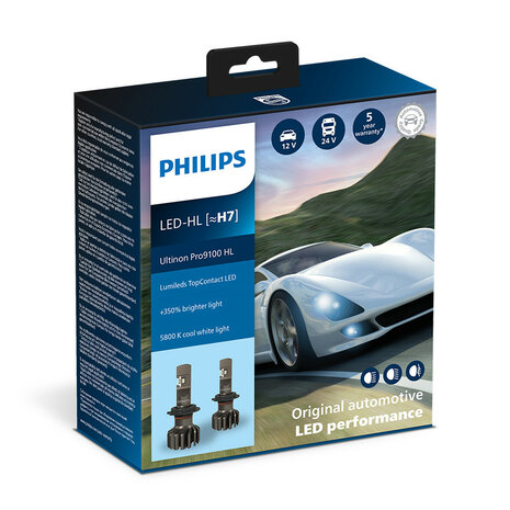 Philips H7 LED Headlight 12/24V 18W 2 Pieces