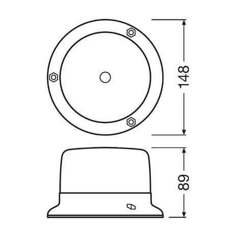 Osram LED Warning lamp 3 Bolt Fix Orange RBL102