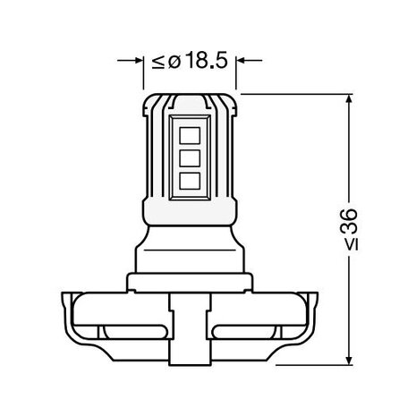 Osram PS19W LED Retrofit PG20-1 White 12V