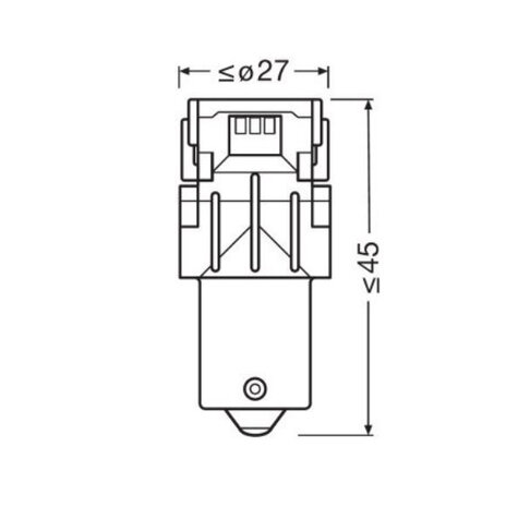 Osram PY21W LED Retrofit Orange 12V BAU15s 2 Pieces