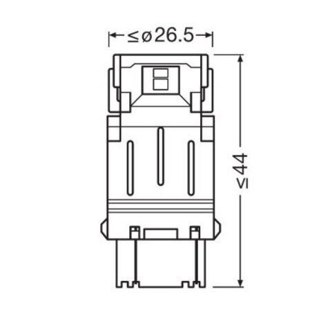 Osram P27/7W LED Retrofit Orange 12V W2.5x16q 2 Pieces