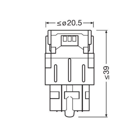 Osram W21/5W LED Retrofit Red 12V W3x16q 2 Pieces