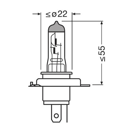 Neolux Halogen Bulb Yellow 12V H4 P43T 2 Pieces