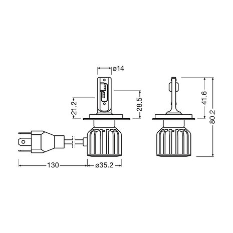 Osram H4/H19 Ledriving HL Bright LED Headlight Set P43t/PU43t-3