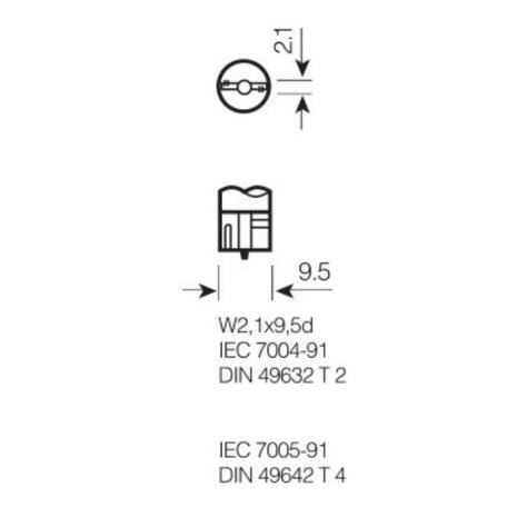 Osram W5W LED Retrofit White W2.1x9.5d 2 Pieces